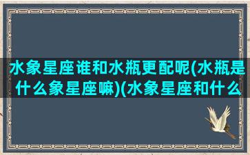 水象星座谁和水瓶更配呢(水瓶是什么象星座嘛)(水象星座和什么最配)