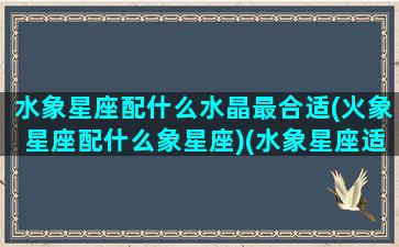 水象星座配什么水晶最合适(火象星座配什么象星座)(水象星座适合在一起吗)