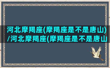 河北摩羯座(摩羯座是不是唐山)/河北摩羯座(摩羯座是不是唐山)-我的网站