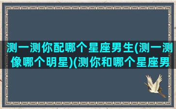 测一测你配哪个星座男生(测一测像哪个明星)(测你和哪个星座男人最般配)