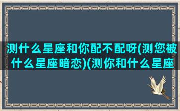 测什么星座和你配不配呀(测您被什么星座暗恋)(测你和什么星座有缘)