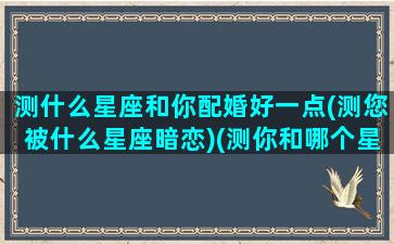 测什么星座和你配婚好一点(测您被什么星座暗恋)(测你和哪个星座男人最般配)