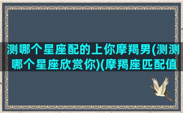 测哪个星座配的上你摩羯男(测测哪个星座欣赏你)(摩羯座匹配值)