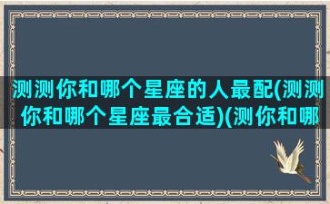 测测你和哪个星座的人最配(测测你和哪个星座最合适)(测你和哪个星座男人最般配)