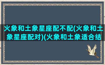 火象和土象星座配不配(火象和土象星座配对)(火象和土象适合结婚吗)