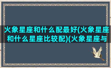 火象星座和什么配最好(火象星座和什么星座比较配)(火象星座与什么星座合得来)