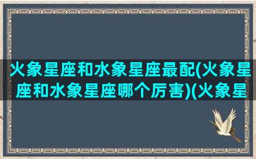 火象星座和水象星座最配(火象星座和水象星座哪个厉害)(火象星座和水象好不好)