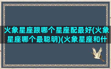 火象星座跟哪个星座配最好(火象星座哪个最聪明)(火象星座和什么象星座合适)