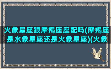 火象星座跟摩羯座座配吗(摩羯座是水象星座还是火象星座)(火象星座与火象星座配对)