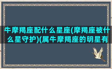 牛摩羯座配什么星座(摩羯座被什么星守护)(属牛摩羯座的明星有哪些)