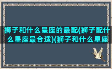 狮子和什么星座的最配(狮子配什么星座最合适)(狮子和什么星座绝配)