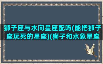 狮子座与水向星座配吗(能把狮子座玩死的星座)(狮子和水象星座)