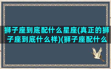 狮子座到底配什么星座(真正的狮子座到底什么样)(狮子座配什么星座女生)