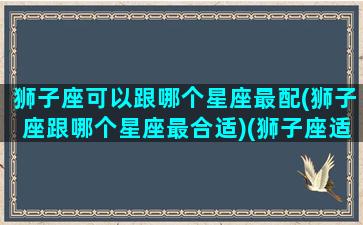 狮子座可以跟哪个星座最配(狮子座跟哪个星座最合适)(狮子座适合跟哪个星座在一起)