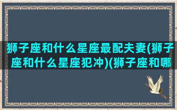 狮子座和什么星座最配夫妻(狮子座和什么星座犯冲)(狮子座和哪种星座最配)