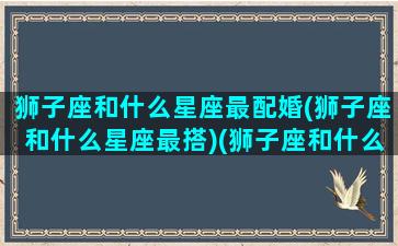 狮子座和什么星座最配婚(狮子座和什么星座最搭)(狮子座和什么星座最好婚配)