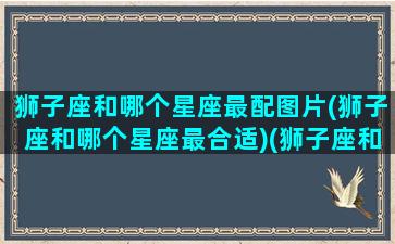 狮子座和哪个星座最配图片(狮子座和哪个星座最合适)(狮子座和哪个星座的最配)