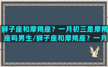 狮子座和摩羯座？一月初三是摩羯座吗男生/狮子座和摩羯座？一月初三是摩羯座吗男生-我的网站