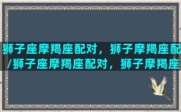 狮子座摩羯座配对，狮子摩羯座配/狮子座摩羯座配对，狮子摩羯座配-我的网站