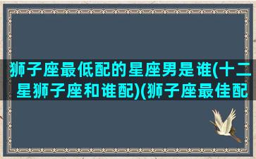 狮子座最低配的星座男是谁(十二星狮子座和谁配)(狮子座最佳配对的星座是什么星座)