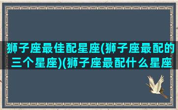 狮子座最佳配星座(狮子座最配的三个星座)(狮子座最配什么星座女生)