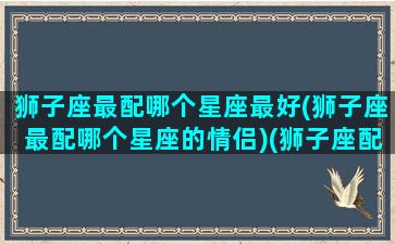 狮子座最配哪个星座最好(狮子座最配哪个星座的情侣)(狮子座配谁最好)