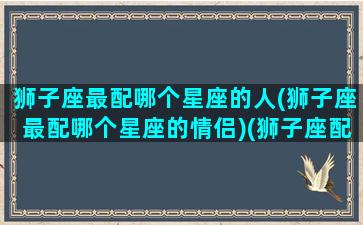 狮子座最配哪个星座的人(狮子座最配哪个星座的情侣)(狮子座配哪个星座配对)