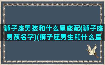 狮子座男孩和什么星座配(狮子座男孩名字)(狮子座男生和什么星座最般配)