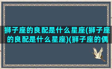 狮子座的良配是什么星座(狮子座的良配是什么星座)(狮子座的偶配是什么星座)