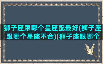 狮子座跟哪个星座配最好(狮子座跟哪个星座不合)(狮子座跟哪个星座最合得来)