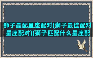 狮子最配星座配对(狮子最佳配对星座配对)(狮子匹配什么星座配对)