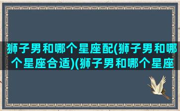 狮子男和哪个星座配(狮子男和哪个星座合适)(狮子男和哪个星座比较配)