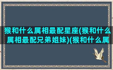 猴和什么属相最配星座(猴和什么属相最配兄弟姐妹)(猴和什么属相相合最好)