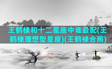 王鹤棣和十二星座中谁最配(王鹤棣理想型星座)(王鹤棣合照)