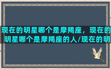 现在的明星哪个是摩羯座，现在的明星哪个是摩羯座的人/现在的明星哪个是摩羯座，现在的明星哪个是摩羯座的人-我的网站