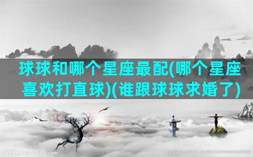 球球和哪个星座最配(哪个星座喜欢打直球)(谁跟球球求婚了)