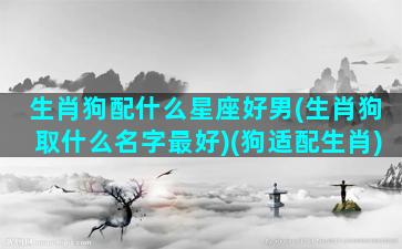 生肖狗配什么星座好男(生肖狗取什么名字最好)(狗适配生肖)