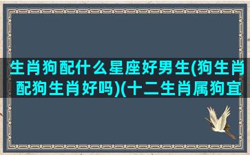 生肖狗配什么星座好男生(狗生肖配狗生肖好吗)(十二生肖属狗宜配)