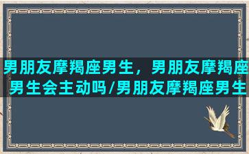 男朋友摩羯座男生，男朋友摩羯座男生会主动吗/男朋友摩羯座男生，男朋友摩羯座男生会主动吗-我的网站