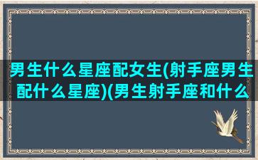 男生什么星座配女生(射手座男生配什么星座)(男生射手座和什么星座最配对)