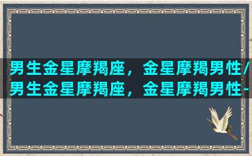 男生金星摩羯座，金星摩羯男性/男生金星摩羯座，金星摩羯男性-我的网站