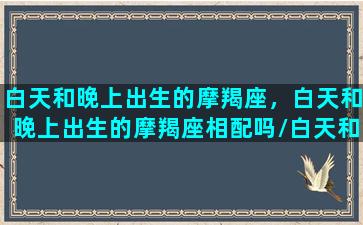 白天和晚上出生的摩羯座，白天和晚上出生的摩羯座相配吗/白天和晚上出生的摩羯座，白天和晚上出生的摩羯座相配吗-我的网站