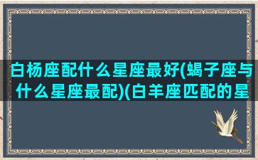 白杨座配什么星座最好(蝎子座与什么星座最配)(白羊座匹配的星座配对排行)