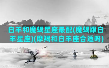 白羊和魔蝎星座最配(魔蝎跟白羊星座)(摩羯和白羊座合适吗)