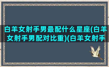 白羊女射手男最配什么星座(白羊女射手男配对比重)(白羊女射手男配不配)