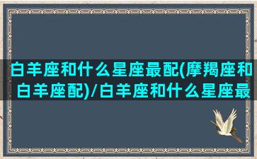 白羊座和什么星座最配(摩羯座和白羊座配)/白羊座和什么星座最配(摩羯座和白羊座配)-我的网站