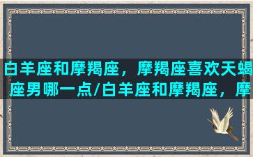 白羊座和摩羯座，摩羯座喜欢天蝎座男哪一点/白羊座和摩羯座，摩羯座喜欢天蝎座男哪一点-我的网站