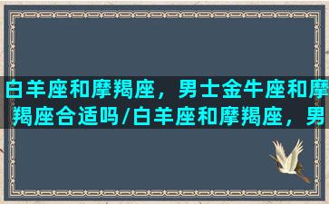 白羊座和摩羯座，男士金牛座和摩羯座合适吗/白羊座和摩羯座，男士金牛座和摩羯座合适吗-我的网站