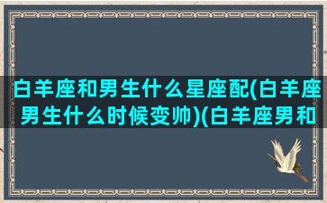 白羊座和男生什么星座配(白羊座男生什么时候变帅)(白羊座男和什么星座匹配)