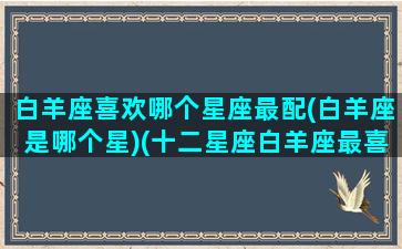 白羊座喜欢哪个星座最配(白羊座是哪个星)(十二星座白羊座最喜欢哪个星座)